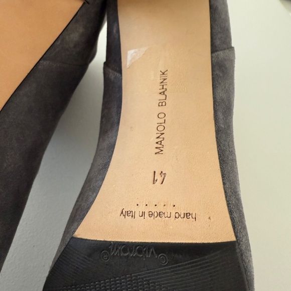 Manolo Blahnik Grey Slouchy Leather Ankle Boots - Picture 7 of 8